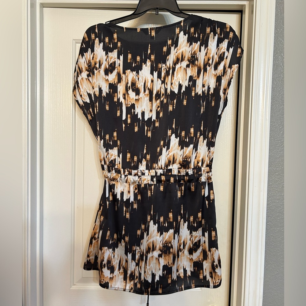 Derek Lam Black and Tan Abstract Dress